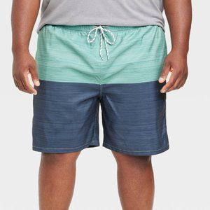 Men's Big & Tall 7" Colorblock Swim Shorts - Goodfellow & Co Blue 3XL